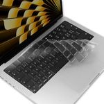 ProElife Keyboard Cover Skin for EU/UK (ISO) 2024-2022 MacBook Air 13.6 15 inch M3 M2 A2681/A2941 & 2023-2021 MacBook Pro 14 16 inch M3 M2 M1 Pro/Max A2779/A2780/A2442/A2485 Accessory (Tinting Black)