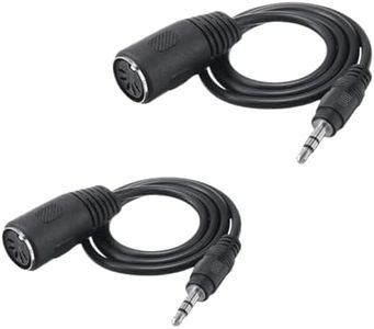 LOOTOOLS 2PCS Type-A MIDI to 3.5mm Adapter, 14" MIDI Female to TRS 3.5mm Male Breakout Cable Audio Converter for Keyboards Synths & DAWs,TRS Midi Cable