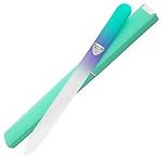 Bona Fide Beauty Glass Nail File in Case, Glass Fingernail File, Manicure Nail Care, Expert Precision Filing + Smooth Finish- Pastel Premium Czech Glass File