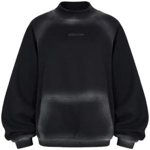 Aelfric Eden Mock Neck Sweatshirt Acid Wash Gradient Black Small