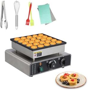 25Pcs Mini Dutch Pancake Maker, Commercial Electric Nonstick Pancake Maker Machine With 1.8" and 50-300℃ Separate Control, Diameter Mini Muffin Maker for Snacks, Desserts