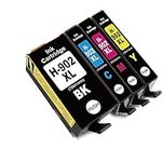 LxTek Compatible Ink Cartridge Replacement for HP 902 902XL Ink Cartridge (4 Pack), Work with Officejet Pro 6968 6978 6962 6958 6954 6960 Printers(1 Black|1 Yellow|1 Magenta|1 Cyan)