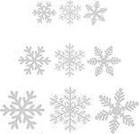 Willingood 108 Christmas Window Snowflake Stickers, Window Removable Window Decorations Static Adhesive PVC Stickers for Christmas Window Decorations, Doors, Shop Windows, Showcases, Glass Fronts