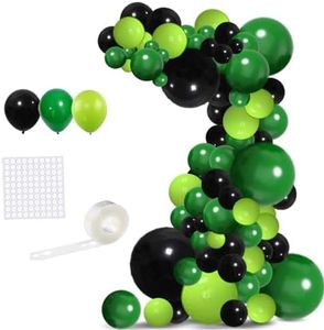 Green Black Balloon Garland Arch Kit, 122PCS Video Game Party Supplies Lime Green Black Balloons for Boys Soccer The World Cup Video Gaming Gamer Miner Minecraft Birthday Graduation Party Decorations