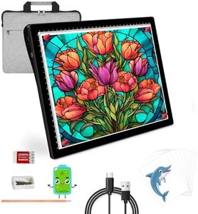 KEIWRLIGHT A4 Diamond Art Light Board - Rechargeable Portable Thin Light Box for Tracing 5 Levels Brightness A4 Light Pad for Diamond Painting Sketching Tatto Supplies Accessories Art Kid Adult W/Case