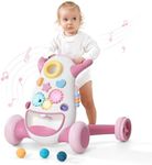 KÜB Interactive Baby Push Walker | Pink | Locking Wheels | Safe & Stable Design | Activity Walker | Baby Walker Toy | Toddler Push Toy | Learning Walker Toy | Infant Toys