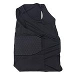 TEITEYER Men's Rib Protector Padded Vest Compression Shirt Training Vest with 3-Pad for Football Soccer Basketball Hockey Protective Gear L