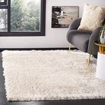 SAFAVIEH Paris Shag Collection Accent Rug - 2' x 3', Ivory, Handmade Silken Glam, 2.5-inch Thick Ideal for High Traffic Areas in Entryway, Living Room, Bedroom (SG511-1212)