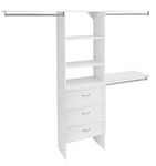 ClosetMaid 1952040 SuiteSymphony 16-Inch Closet Organizer with Shelves and 2-Drawers, Pure White