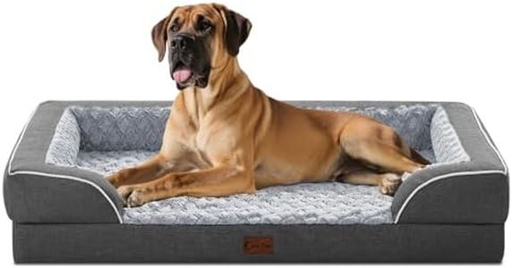 Casa Paw Memory Foam XXL Dog Bed with Bolsters, Cooling Beds for Extra Large Dogs, Waterproof Orthopedic Removable Washable Cover, Nonskid Bottom and Egg-Crate Couch Dark Grey