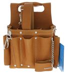 IDEAL INDUSTRIES 35-950 Tuff-Tote Premium Leather Tool Pouch w/Strap