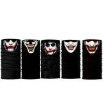 5pcs Joker Face Mask Sun Shield Neck Gaiter Balaclava Neckerchief Bandana Headband for Men Women Fishing Cycling Hunting