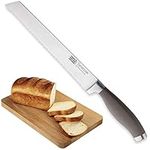 Taylors Eye Witness Syracuse Scalloped Kitchen Bread Knife - Professional 20cm/8 Inch Cutting Edge, Multi Use. Precision Ground, Razor Sharp, Fine Blade. Soft Textured Grey Handle, Excellent Grip.