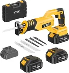 VTEK Brushless Cordless Reciprocating Saw,3 Level Speed Setting,Cordless Power Reciprocating Saw,0-3000RPM Reciprocal Saw,Reciprocating Saws for Woods/Metal/Plastic/Brick Cutting