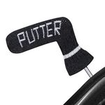 Scott Edward Blade Putter Cover Knitted, 1 Piece in Pack, Fits Golf Blade Putters Cute and Soft (Black Grey)