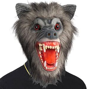 PartyHop Werewolf Mask Scary Latex Full Head Scary Horror Mask Fancy Dress for Halloween Carnival Costume Party