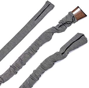 TLO Outdoors Knit Gun Sock - for Rifle, Shotgun, and Gun Storage and Protection Accessories - Silicon Treated, Moisture Resistant, 52 Inches Long with Drawstring [Gray] (Gray, 2-Pack)