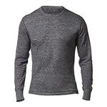 Stanfield's Men's Two Layer Merino Wool Baselayer Long Sleeve Shirt, Charcoal Mix, Medium