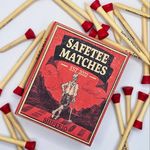 Safety Matches Design Golf Tee Set, 30 Bamboo Tees [25 x Long 3.25 inch + 5 x Short 1.65 inch] Vintage Matchbox Storage Box