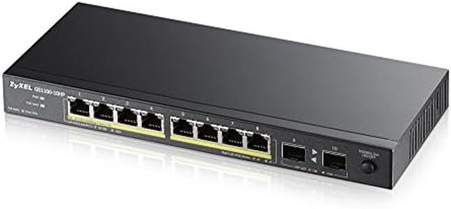Zyxel Gigabit Switch de 10 puertos PoE+ no configurable [8 puertos con 130 vatios] - Diseño sin ventilador [GS1100-10HP]