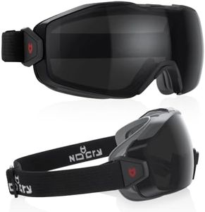 NoCry Tinted Safety Goggles Over Glasses — ANSI Z87+ Anti Fog & Anti Scratch UV380 Eye Protection — Panoramic Lens with Adjustable Strap for Men & Women — Dust, Outdoor Work & Lab Goggles