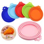 FRAMNG 6 Pack Pet Food Can Covers Universal Silicone Food Can Lids for Dog or Cat, Dishwasher Safe Dog Food Lid Can Tops, Silicone Cat Food Lid 1 Fit 3 Standard Size FR-GBG20220411