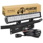 SKYWORLD LED Light Bar, 20 inch 126W Spot Flood Combo Beam Work Driving Lamp with Black License Plate Mounting Bracket Wiring Harness Kit for Truck Car ATV SUV 4X4 Truck Boat