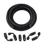 EVIL ENERGY 10AN 5/8" Fuel line Hose Fitting Kit Braided Nylon Stainless Steel Oil Gas CPE 10FT Black