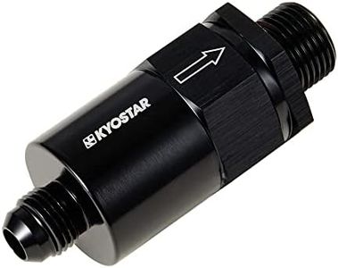 KYOSTAR 6AN Male Inlet M18x1.5 Outlet Fuel Filter Black with 30 Micron Spring Bronze Insert Element For 044 Fuel Pump，Fuel Filter Fitting Adapter #4469