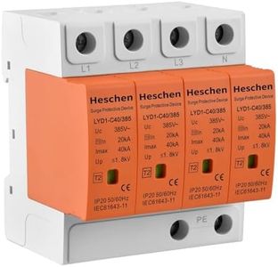 Heschen Überspannungsschutzgerät, LYD1-C40/385, 4P 385V 20KA Feuerfester Niederspannungsableiter, 35mm DIN-Schienenmontage (Kein Remote-Terminal)