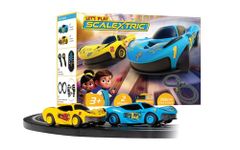 Scalextric Let's Play! G1188M Racing Track Sets for Kids Ages 3+ - Battery Powered Micro Race Set, Toy Car Kits for Boys. Incl. 1x Speed Track, 2x Racing Cars, 2x Controllers - Toys Gifts 1:64 Scale
