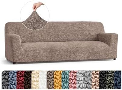 PAULATO BY GA.I.CO Sofa Slipcover - Stretch Couch Cover - Stylish Cushion Sofa Cover - Soft Polyester Fabric Slip Cover - 1-Piece Form Fit Washable Protector for Pet - Microfibra Collection - Marsala