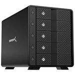 SABRENT 5 bay hard drive docking station, SSD HDD 2.5 3.5 inch SATA case dock, external SSD enclosure, offline cloning, ON/OFF switches, tool-free, USB cables type A & C included (DS-SC5B)