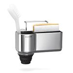 simplehuman KT1116 Kitchen Sink Caddy Organiser Holder Tidy, With Suction Cups, Wire Ledge Hanger, Extends To Hold Longer Brushes, Sponge Storage, Rustproof, Brushed Stainless Steel