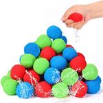 Reusable Water Balls, 70 Pcs Water Balloons, Water Toys for Outdoor Toys and Game, Summer Activities for Kids and Adults- Water Balls Toys ​for Pool Trampoline and Backyard Fun (Multicolor)