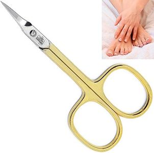 Camila Solingen CS04 Professional Nail Cuticle Scissors, Hypoallergenic Gold Plated Sharp Curved Manicure Pedicure Grooming for Finger and Toe Nail Care. Made of Stainless Steel in Solingen, Germany