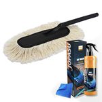 Jopasu Car Duster Brush with Dry Wash Combo Pack for Waterless Car Care Cleaning & Dusting, Scratch Proof & Eco-Friendly Combo