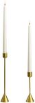 Royal Imports Gold Taper Candle Holder, Modern Metal Tapered Candlestick Holders, Centerpiece Decoration for Home or Wedding, 2 Pc Set, 6" & 10"