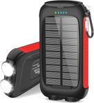 Solar Charger,20000mAh Solar Power Bank,Waterproof Portable Charger with Dual 5V USB Port/LED Flashlight Compatible with All Smartphone External Battery Pack Perfect for Outdoor/Camping/Trip