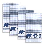 Cackleberry Home Wilderness Camping Windowpane Check Cotton Terrycloth Kitchen Towels, Set of 4 (Blue)