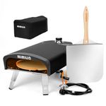 Mimiuo Outdoor Gas Pizza Oven Portable Propane Pizza Grilling Stove with Rotation System, Oven Cover, Pizza Stone and Pizza Peel