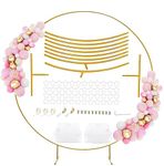PILIN Round Balloon Arch Kit, Balloon Hoop Stand, Gold Metal Balloon Circle Frame, Big Size Backdrop Stand for Birthday, Wedding, Baby Shower, Grad Party Decoration(GOLD 2.2M)