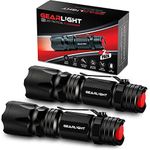 L'lysColors M3 LED Tactical Flashlight [2 Pack] with Belt Clip, Batteries Included - Zoomable, 3 Modes, Water Resistant, Small Mini Light - Best Everyday Carry Flashlights