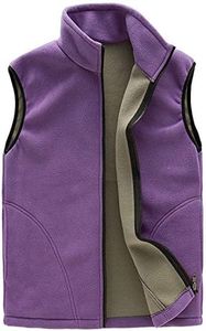 Flygo Women's Anti-Pill Zip Up Sleeveless Polar Fleece Outdoor Vest Gilet (Medium, Purple)