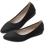 Padgene Womens Fold up Pumps Roll up Shoes Foldable Ballet Flats, Portable Ladies Slip On Loafers Dolly Shoes for Ladies Smooth Black