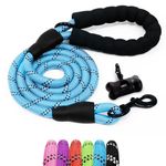 Furdreams 1.5m (5ft) Slip-On Dog Lead - One-Size-Fits-All Leash with Soft Padded Handle & Highly Reflective Threads - Durable & Weather Resistant Climbers Rope for Dogs - Waste bag dispenser included