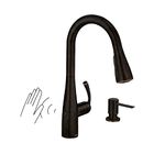 MOEN Essie Touchless Single-Handle Pull-Down Sprayer Kitchen Faucet with MotionSense Wave in Mediterranean Bronze