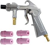 TOOGOND Sand Blaster Gun,Sandblasting Sandblaster Gun Kit for Sandblast Blast Cabinet with Ceramic Nozzles，Abrasive Sand Blasting Gun Air Compressor, 4Pcs Ceramic Nozzles Extra Iron Nozzle Tip Set