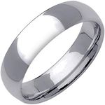 Gemini Dome Court Silver Color Solid Titanium Couple Anniversary Wedding Ring 4mm 6mm Valentine Day Gift SzV