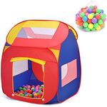 BABY JOY Kids Play House, Children Pop Up Toys Play Tent with 100 Ocean Balls & Carry Bag, Foldable and Portable Playhouse for Toddlers, Children Gift Indoor and Outdoor